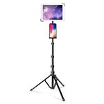 elitehood Aluminum iPad Stand and Holder, 65-inch Adjustable iPad Tripod Stand for Music, 360° Rotating Tablet Stand for iPad Pro 13 12.9 11, iPad Air, iPad, iPhone and All 4-14.5 Tablet and Phone