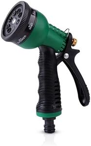 ROOTS & LEAF Garden Hose Spray Gun with 8 Adjustable Patterns, Hands-Free Lock, and Durable ABS Material – Ideal for Car Washing, Pet Cleaning, and Garden Watering - Pack of 1