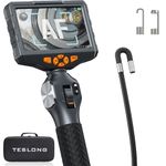 Teslong Autofocus Articulating Borescope, 5-inch IPS Endoscope Inspection Camera with Two-Way Articulation Auto Focus Probe, Industrial Fiber Optic Scope for Automotive Mechanics (0.24inch-5FT)