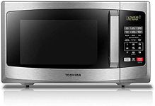 TOSHIBA ML-EM25P(SS)/CA Microwave Oven with Sound On/Off ECO Mode and LED Lighting, 0.9 Cu Ft/900W, Stainless Steel