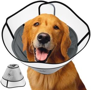 HWSWSH Grande Collerette Anti Lechage pour Chien, Ajustable et Souple, Double Epaisseur, Collier de Récupération pour Grands Animaux Après Chirurgie (XL/Gris)