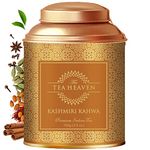 The Tea Heaven Loose Leaves Green Tea Gift-Kashmiri Kahwa 100 Grams Tea Pack-Blended With Saffron And Spices-100% Natural Ingredients