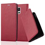 cadorabo Book Case works with Samsung Galaxy NOTE 4 in APPLE RED - with Magnetic Closure, Stand Function and Card Slot - Wallet Etui Cover Pouch PU Leather Flip