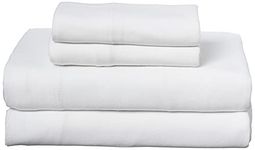 Brielle Home Jersey Knit Cotton Sheet Set - Breathable, Soft, T-Shirt Fabric - White, Queen