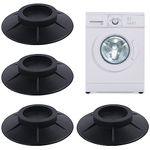 Gwolf Washing Machine Feet Anti Vibration 4 Pcs Washing Machine Anti Vibration, Anti Vibration Mat Washing Machine, Anti Vibration Pads for Washing Machine for Washing Machine and Dryer (Black, 4cm)