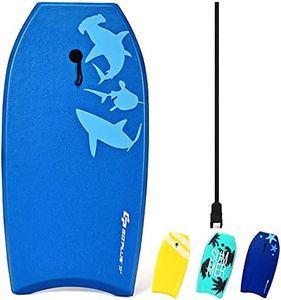 GOPLUS Tablero Corporal, Tablero Ligero de 105 cm con Cubierta, Bodyboard con Correa de Muñeca de Alta Calidad, Ultra Ligera y Resistente, para Niños Mayores de 14 Años y Adultos