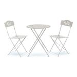 Alpine Corporation Indoor/Outdoor 3-Piece Bistro Set Folding Table and Chairs Patio Seating, White