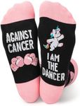 Bibalabili Breast Cancer Socks for Women, Breast Cancer Inspirational Awareness Survivor Socks Cancer Care Gifts for women Must Have Chemo Gifts, Pink, One Size