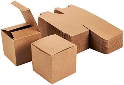 Premium Kraft Gift Boxes 50 Pack 3 x 3 x 3 inches Brown Paper Gift Boxes with Lids for Gifts, Cupcake Boxes and Crafting, Easy Assemble Boxes
