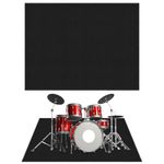 Tasidingster 4x6ft Drum Rug，5mm Thickened Soundproof Drum Mat，Drum Rug Mat with Non-Slip Grip Bottom， Drum Carpet for Electric and Jazz Drum Sets, Drum Accessories Gift for Drummers