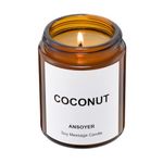 ANSOYER Massage Oil Candle, Romantic Gift SPA Use Home Scented Candle Body Oil, Ultra Hydrating Body Care with Soybean Oil, 4.5oz (Coconut)