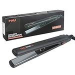 MHU Professional Salon Flat Iron with 1 Inch Plate Ceramic Tourmaline Ionic Hair Straightener and Curler Auto Shut Off