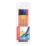 Fineliner - STABILO point 88 - Pack of 6 - Assorted Office Colours