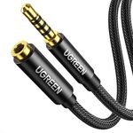 UGREEN 3.5mm Extension Cable 3.3FT Braided 4-Pole Mic Stereo Audio TRRS Headphone Aux Mini Jack Male to Female Extender for Laptop iPhone iPad TV Speaker PS4 PS5 Xbox Soundbar Gaming Headset MP3 (1M)