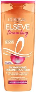 L'Oréal Paris - Shampooing Reconstructeur pour Cheveux Longs - Longueurs réparées - Enrichi en Kératine Végétale + Vtamines + Huile de Ricin - Elseve Dream Long - 300 ml