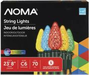 Noma C6 LED Christmas Lights | 70 Multi-Color Bulbs | 23.8 Ft. String Light | UL Certified | Indoor & Outdoor