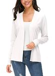 Urban CoCo Women's Long Sleeve Open Front Knit Cardigan Sweater (White, M)