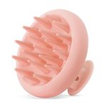 HEETA Scalp Massager Hair Growth, Scalp Scrubber with Soft Bristles, Integrated Silicone Design, Scalp Exfoliator for Dandruff Removal & Relax Scalp, Shampoo Brush Fit Wet Dry Hair Use, New Pink