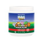 NaturesPlus Animal Parade Mag Kidz Powder - Magnesium Supplement for Kids - Completely Natural Cherry Flavour, Easy to Mix Powder Form - 171g