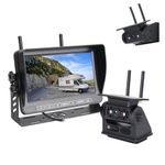 Ecoyoca Solar Wireless Reversing Camera Kit 7" Monitor 1080P IR Night Vision Reverse Camera, 10000mAh Battery 3s Magnetic Install Backup Camera, IP68 Waterproof Safer Driving for Car Van Trailer Truck