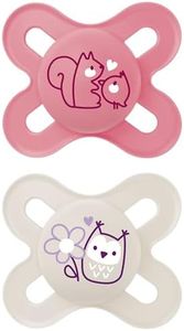 MAM Silicone Pacifiers, Newborn Pacifier, Best Pacifier For Breastfed Babies, Start' Design Collection, Girl, 2-Count,Assorted