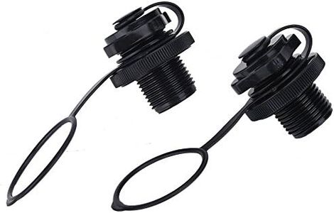 Pack of 2 Air Valve for Inflatables, Spiral Air Plugs, Disposable Inflation Replacement Screw, Boston Valve for Inflatable Boats, Kayak, Pool Boat, Air Mattresses, Black