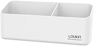 loukin Magnetic and Adhesive Marker Holder, Dry Erase Accessory Tray, Magnetic Storage Organizer for Whiteboard, Glass or Refrigerators (White)