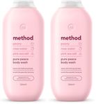 Method Body Wash, Pure Peace, Shower Gel, Peony, Rose Water And Pink Sea Salt Scent, Pack of 2, 532ml.