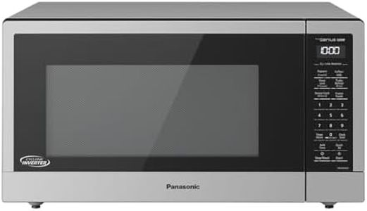 Panasonic NN-SN76LS 1.6 cu.ft Cyclonic Inverter Countertop Microwave Oven 1250Watt Power with Genius Sensor Cooking, 19.44"D x 21.88"W x 11.94"H, Stainless Steel