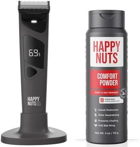 HAPPY NUTS The Ballber Pro Groomer & Talc-Free Anti-Chafe Powder (OG) Bundle - Complete Ball Grooming & All-Day Odor & Chafe Defense for Men