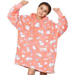 A2Z 4 Kids Girls Boys Oversized Hoodie Snuggle Plush Sherpa Fleece Lining - Snuggle 931 Unicorn Peach AZ_Short