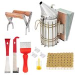 Beekeeping Tools Kit Set of 10 Bee Hive Smoker, 54 Pcs Smoker Pellets, J Hook, Frame Grip Beekeeping Accessory for Beekeeping Supplies Starter Kit