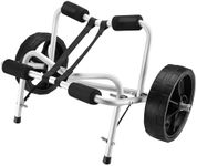 WilTec Foldable Aluminium Transport Trolley for Kayaks, Canoes max. 68kg with PU Wheels & Nylon Belt