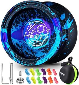 Magic Yoyo Professional Unresponsive Yoyo Y03 - Hertz 3 Acid Color, Premium Alloy Aluminum Yo-yo for Beginner and Advanced, Long Spin Time Yoyo Ball for Kids + Extra 5 Strings + Yoyo Holder + Glove