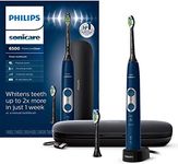 PHILIPS Sonicare ProtectiveClean 6500 Rechargeable Electric Power Toothbrush with Charging Travel Case and Extra Brush Head, Navy Blue, HX6462/07