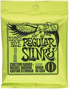 ERNIE BALL 2221 Electric Guitar Strings (10-46), Regular SLINKY 12 Set, Nickel