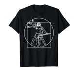 Guitar Shirt Da Vinci Vitruvian Man Guitar Player Musicians T-Shirt