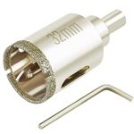 1 1/4 Inch (32mm) Diamond Hole Saw with Pilot Bit, DaduoRi 1.25 Inch Tile Tip Coated Hole Saw with Guiding Drill Bit in The Center for Glass, Porcelain Tile,Ceramics, Marble and Granite