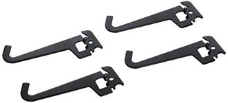 Wall Control 10-HZ-103 B Pegboard 3-1/2" Reach Curved Tip Slotted Hook Pack Slotted Metal Hooks for Wall Control Pegboard Only, Black