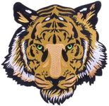 World of Patches Tiger face Patch Golden Tiger Iron on Patch Animal Sew On Patch Embroidered Applique for DIY Iron on Patch on Clothes (Embroidery Patch)