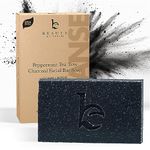 Charcoal Face Wash Bar Soap - Organic Peppermint Tea Tree Soap Bar Facial Cleanser for Oily Skin, Black Soap Face Cleanser, Women & Mens Face Wash