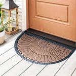 CURSHEET HOMZ All time New Door mat All Purpose use with Rubber Back Half Moon or Half Circle Pattern Indoor and Outdoor use Comes with Good Thickness - 1 pc_Brunette