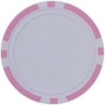 DA VINCI 100 11.5 Gram Blank 8 Stripe Poker Chips for Use with Custom Labels, Make Your Own Personalized Poker Set (Pink)