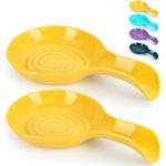 Kyraton Spoon Rest 2 Pack, Plastic Spoon Holder for Kitchen Counter, Kitchen Utensil Rack for Spoons, Tongs, Spatulas, Spoon Rack for Hob, Spatula Rest, Dishwasher Safe