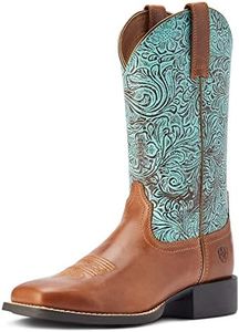 ARIAT Women's Round Up Wide Square Toe Western Boot, Beduino Brown, 11