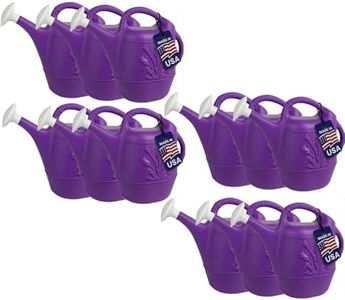 PMU 2 Gallon Watering Can - Garden Watering Can for Indoor & Outdoor Plants - Plastic Water Can with Detachable Sprinkler Head - Large Water Pot, Made in USA - Purple Pkg/12
