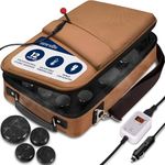 Serene Life Portable Massage Stone Warmer Set - Electric Spa Hot Stones Massager and Heater Kit with 6 Large and 6 Small Round Shaped Basalt Massaging Rocks, Digital Controller Heating Bag