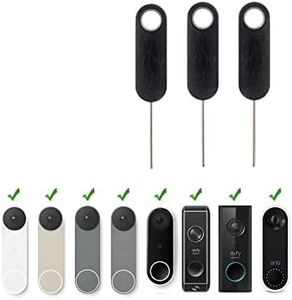 Rook Accessories Doorbell Pin Key Security Release Removal Tool Compatible with Nest Video Doorbell, Arlo and Eufy (All Models) 3 Pack