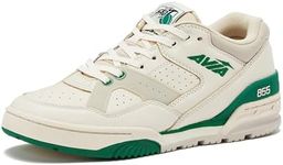 Avia 855 Basketball Sneakers for Men, Low Top Retro Womens or Mens Sneakers for Street or Court - Cream/Dark Green, 14 Medium