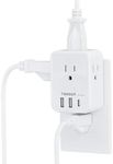 Multi Plug Outlet Extender, TESSAN Multiple Plug Extension Block with 4 AC Splitter, 2 USB A Ports and 1 USB C Port, Surge Protector Wall Outlet Expander for Home Office Dorm Room Essentials, White